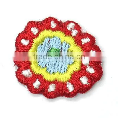 colorful flower design crochet applique