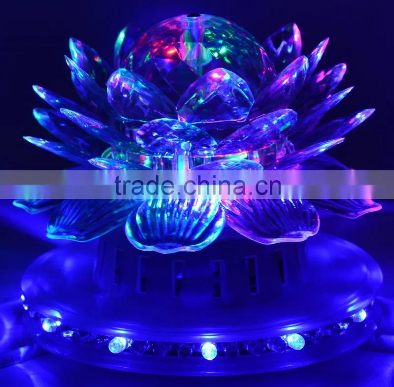 New style High Quality LED Lotus Full Color revolving Lamp LED Crystal Rotating RGB Sunflower Stage Effect Lighting