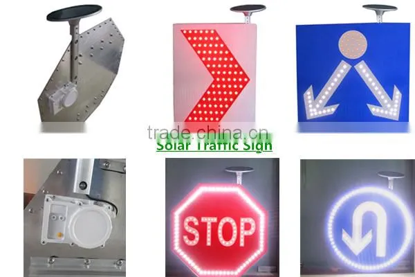 traffic safety LED flash solar warning sign