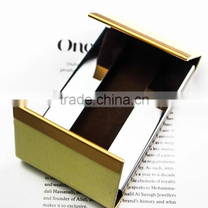 Foldable two sides PU leather business name card holder 4" vertical for credit card and name card
