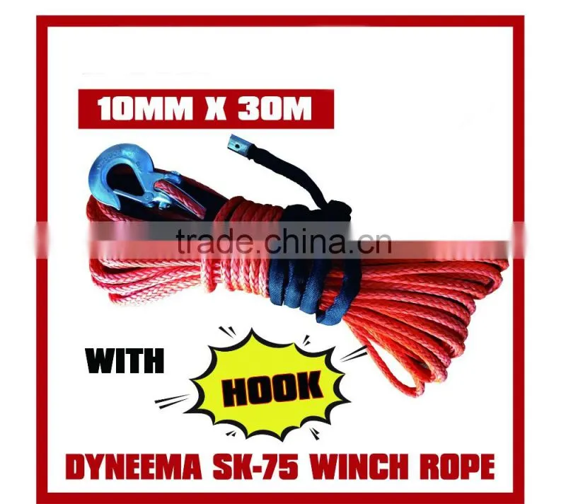 SK75 synthetic rope with hook 30M X10MM