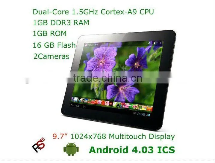 Ramos W22 Pro9.7 inch Tablet PC +Dual camera +Android 4.0 ICS +1GB+16GB+Amlogic 8726-Mx Cortex A9 Dual Core 1.5GHz