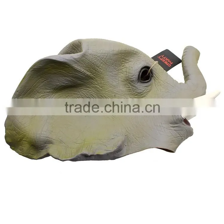Scary Halloween Costume African Elephant Big Animal Latex Mask