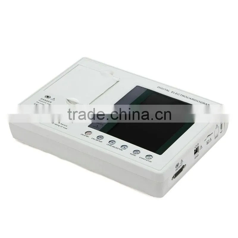 Digital Three Channel 12 lead ECG Machine--CE FDA Approved color Echocardiogram