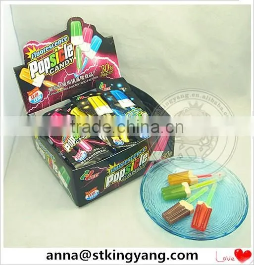 Popsicle hard candy with fluorescence,glow stick