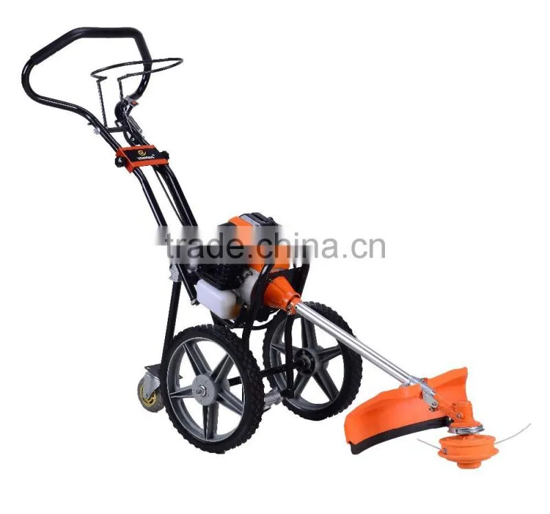 New Design Hot Sale Handpush Brush Cutter Gasoline Grass Trimmer Machine with Wheels