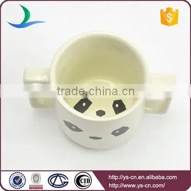 Panda design matt beige stoneware unbreakable dinnerware set