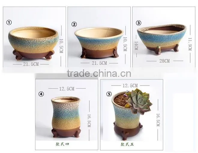 New design large caliber meaty plants ceramic outdoor planters