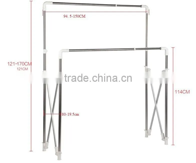 vivinature new design double pole clothes rack and blanket rack with heavy loading