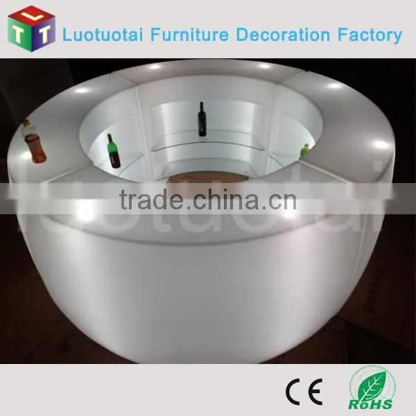 Modern mobile round led bar counter with RGB color changing