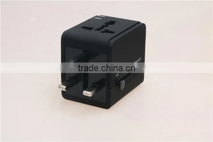 All in One World Wide Universal AC Adapter Travel Wall Adapter (US / UK / EU / AU) with Dual USB Ports of 2100MA