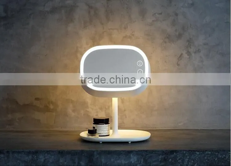 Makeup Mirror Lamp Multifunction Mirror With Table Lamp Small Thing Organizer LED Makeup Mirror Lamp For Sale