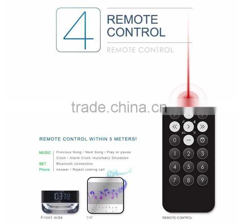 2016 New Arrival Crystal Wireless Multifuction Remote Control Bluetooth Speaker With FM Radio/Night Light/TF Card Supported
