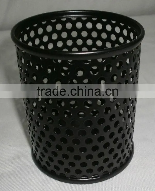 Punch Metal Pen Holder For Office