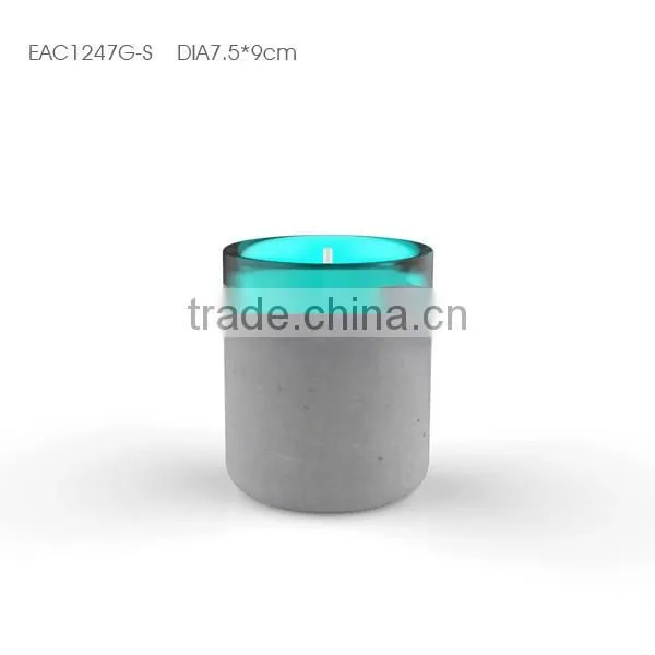 Electric fancy concrete round shaped Concrete Candle Holder