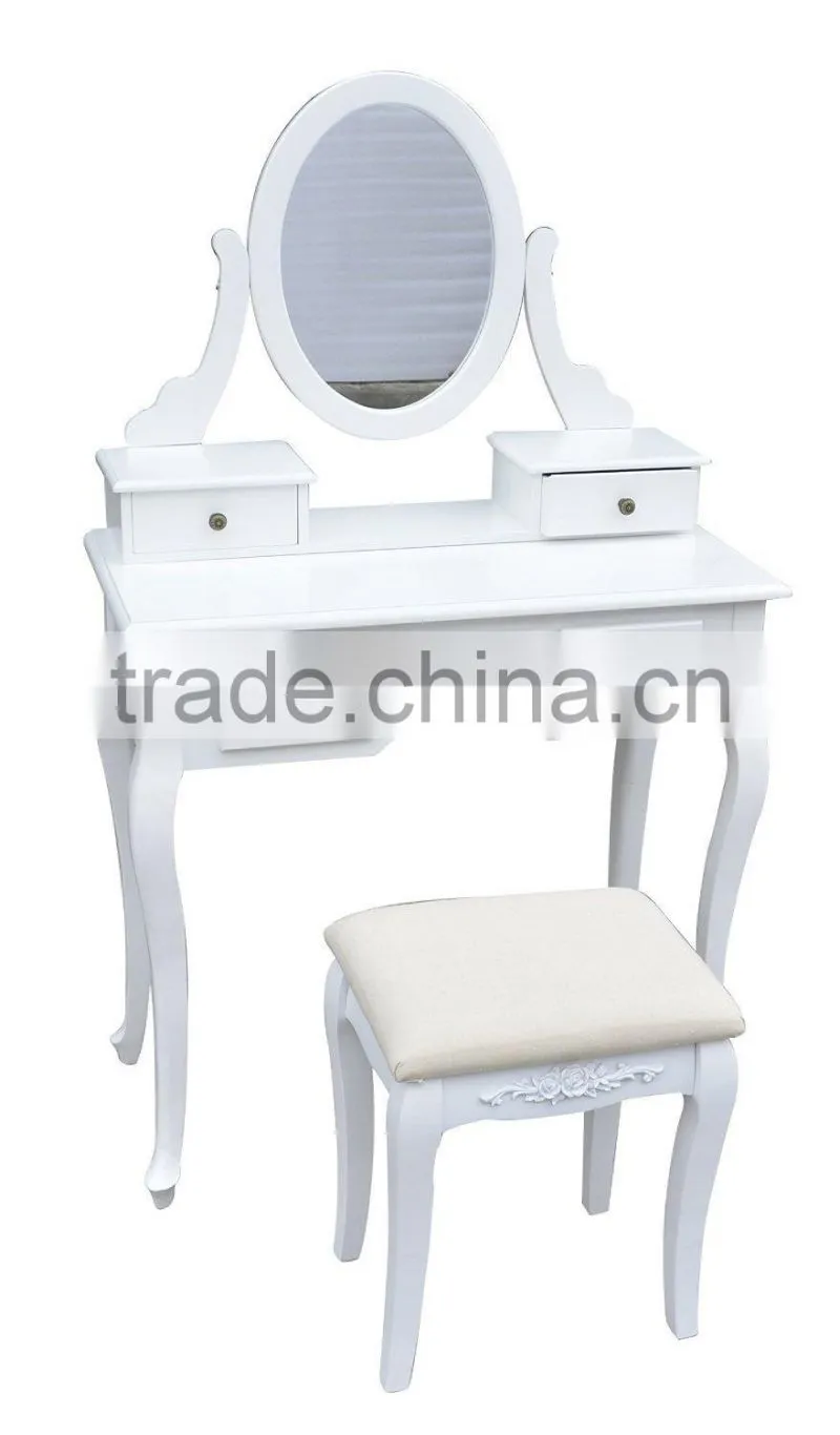 Wooden french dressing table with mirror and 5 drawers