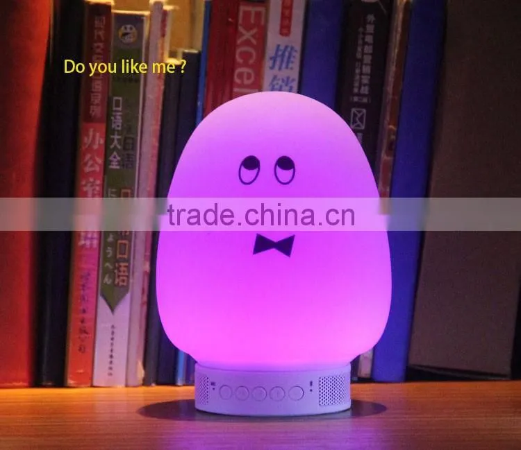 2017 silicone cute mood touch app colorful bluetooth speaker with led light