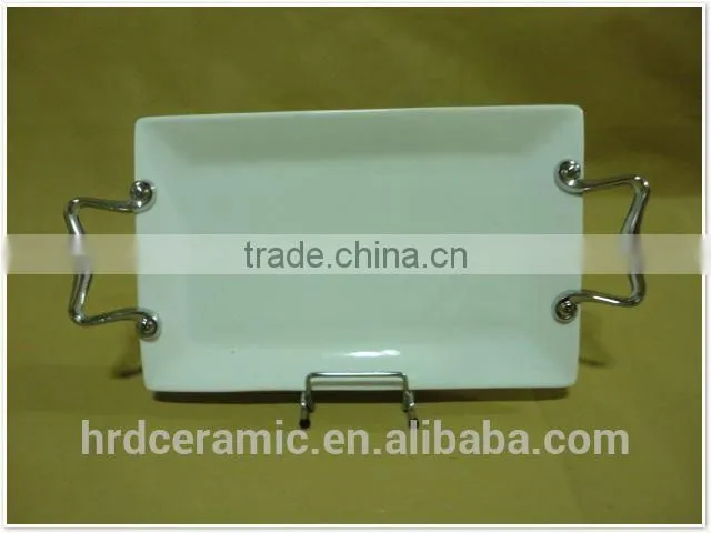 stock ceramic plate with handles, dolomite plate