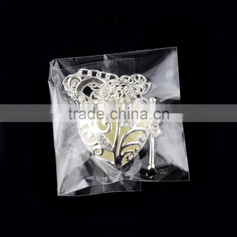 glowing bracelet Silver glow in dark heart pendant luminous bracelet