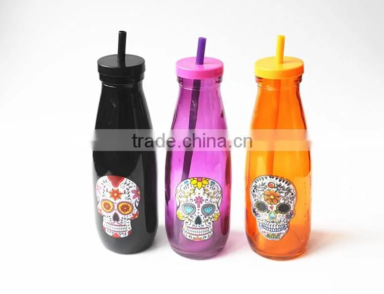 black drink halloween decoration glass ejuice bottle with tube
