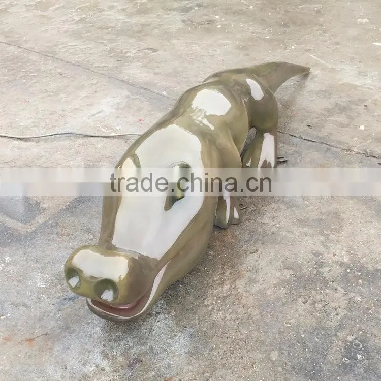 Outdoor fiberglass crocodile statue