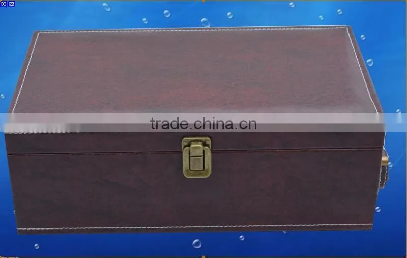 Hot sale bottle shape leather wholesale wine gift box