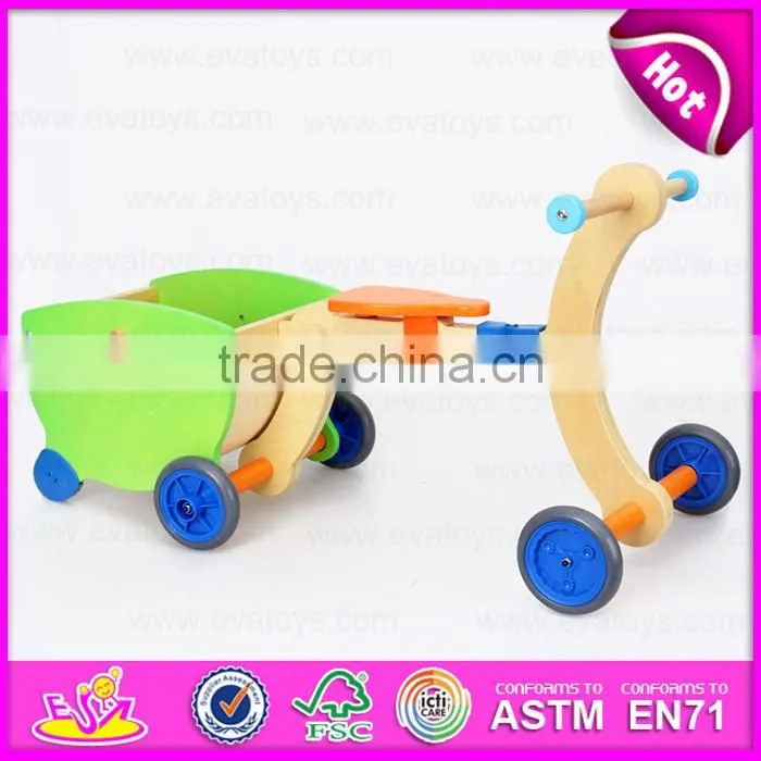 2016 new design Wooden baby walker toy,High Quality wooden baby educational walker toy, 3 IN 1 wooden walker toy W16A016