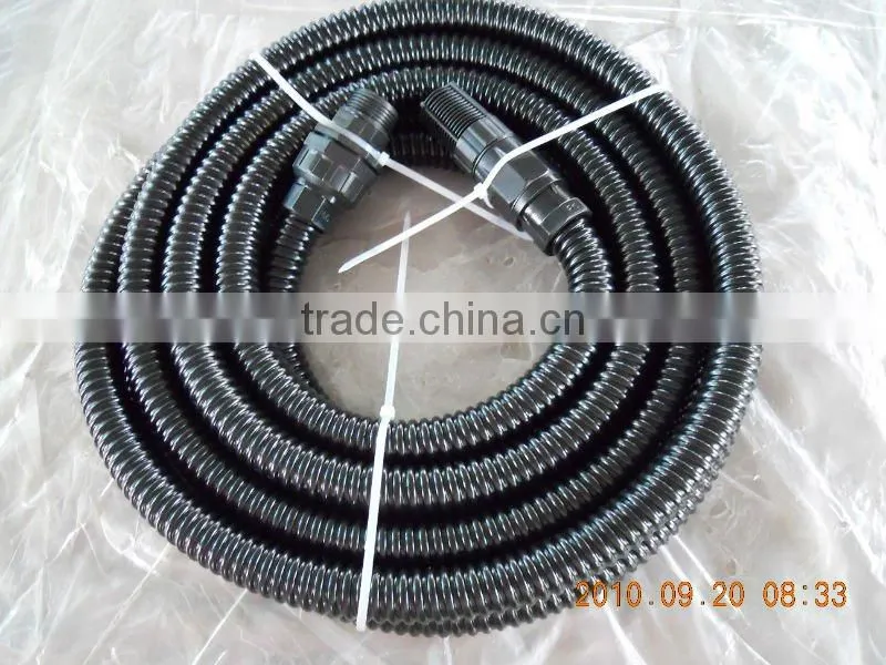 Black PVC plastic garden hose pipe
