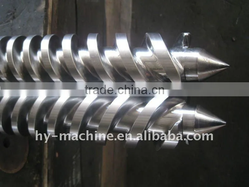 Parallel twin screw and barrel for plastic extrusion machines