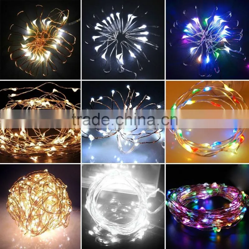 2016 new arrival Copper Solar LED Strings 100 LED Starry LED String garden Lights 10m