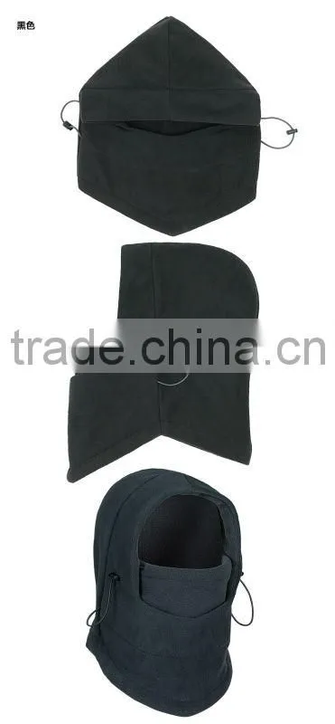 Fashion Autumn/winter Unique Fleece 6 in 1 Hood Face Swat Ski Mask Hats Skiing Cap Scarf