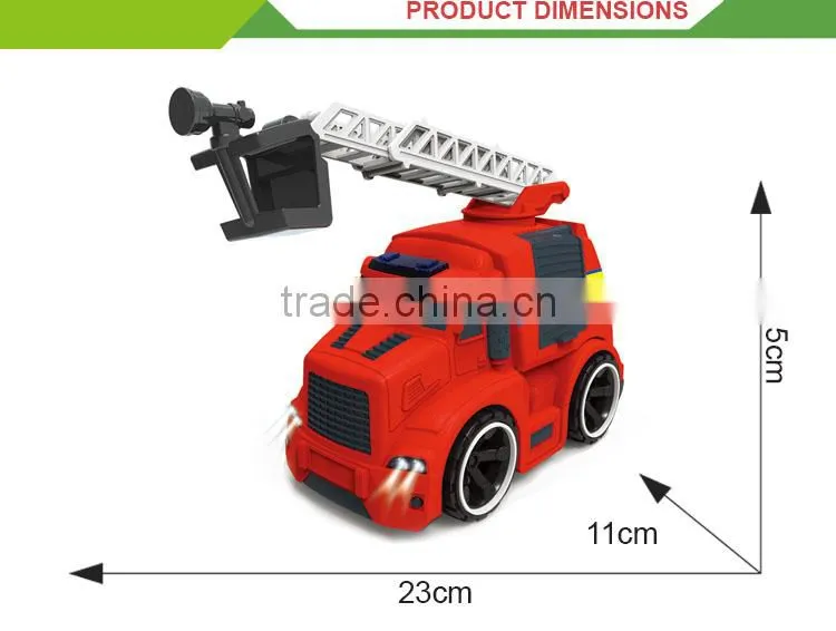 High quality battery operated plastic car fire engine toy