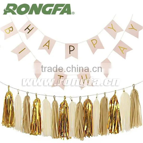8'' Tissue Paper Pompom Garland For Festival Decoration