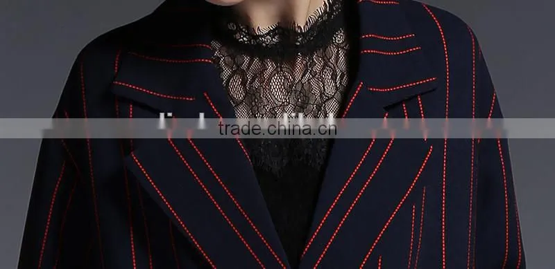 XL-5XL Women Trench Coat Winter New Design Elegant Ladies Double Breasted Striped Trendy Outerwear Classic Swing Coats Plus Size