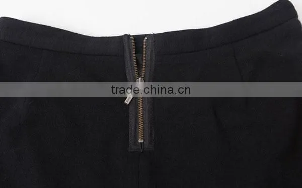 high-end fashion design women clothing white and black embroidered sex skirt