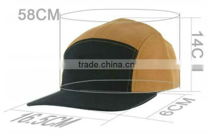 Custom flat suede brim country style printed 5 panel hat