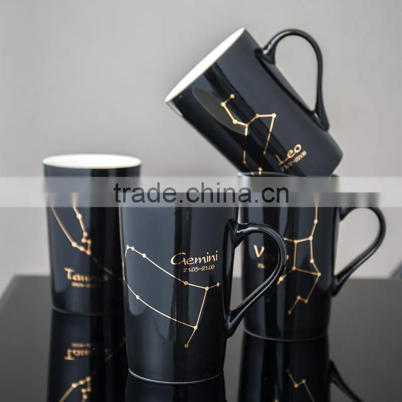 2017 Hot Sell 420 ML Ceramic Tea Cup Coffee Cup Mug Cup With Lid And Spoon