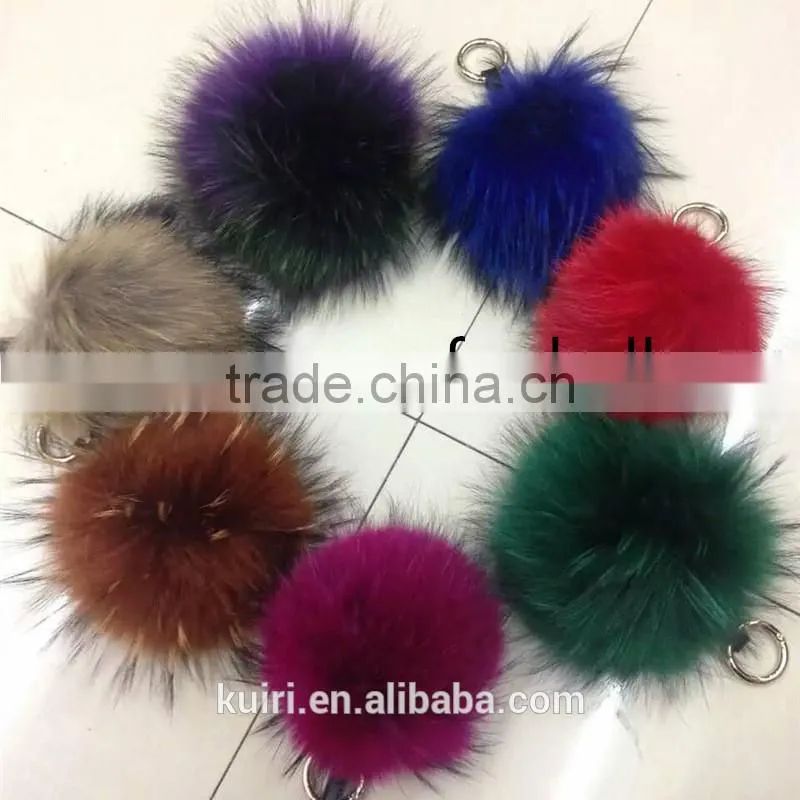 Wholesale New 8 CM Colorful mink fur ball/Rex Rabbit Fur Pom Poms For Key Chain
