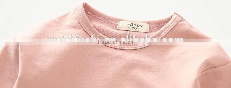 factory-hot selling casual fake two pieces kids outfits/custom latest children baby clothes set