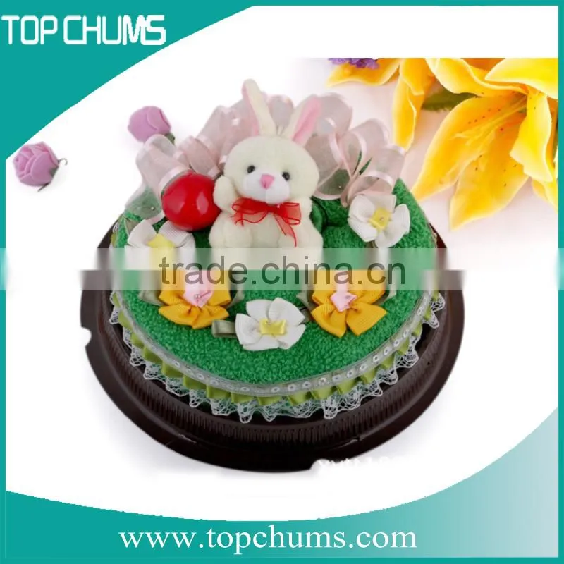 Wholesale cheap promotion gift birthday towel cake
