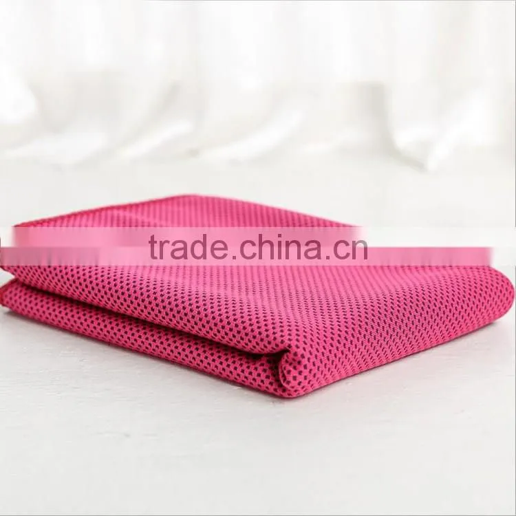 High quality 100% cool ice fabric material microfiber cool ice sport towel can be print custom logo on ice cool towel