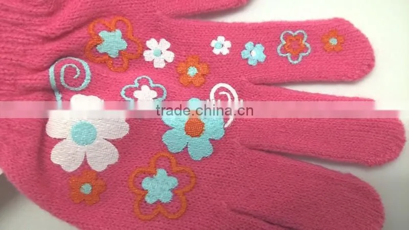 Winter protector cute kids knitted winter gloves