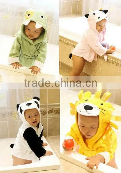 new design Terry Bathrobe - Hoodie/Hoody Costume Bath Towel Baby Robe - Kids Robes Baby Cartoon Hooded