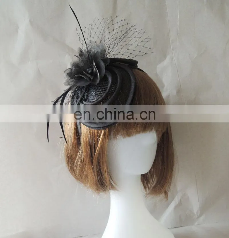 High Quality Wedding Black Fascinator haiband for women