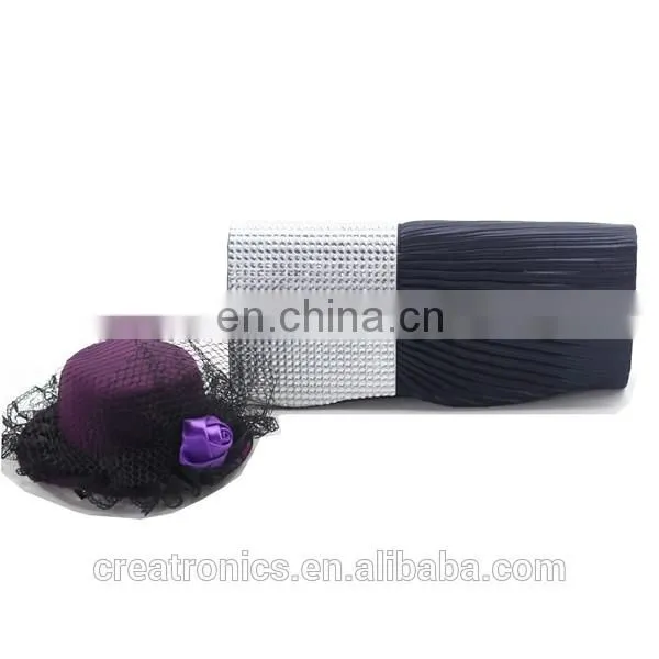 Popular Elegant Women With Clear Crystal High Quality Clutch Black Chain bag Wedding Bridal Satin Evening Bag