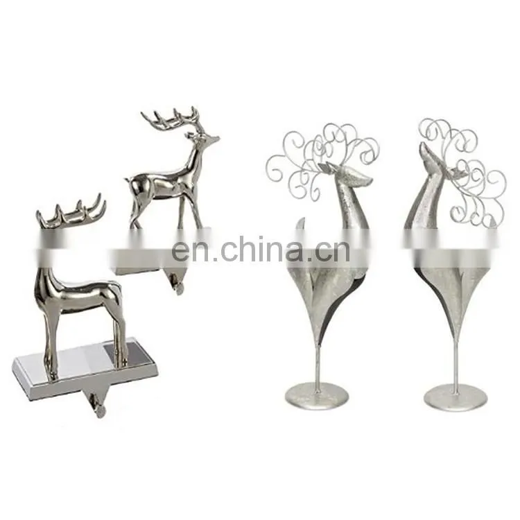 Christmas gift and decoration Santa with reindeer mini resin christmas figurine