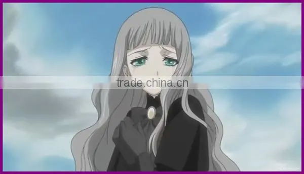 long curly grey Kuroshitsuji cosplay wig