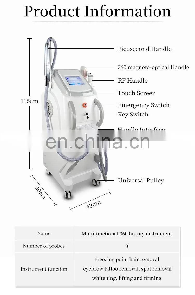 360 magneto-optical OPT SHR fast hair removal device picosecond laser eyebrow washing IPL rejuvenation beauty Instrument