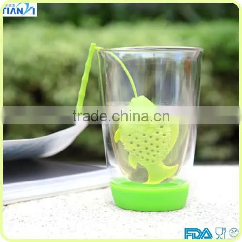 Wholesale Non-toxic Heart-resisting Colored Silicone Tea Infuser