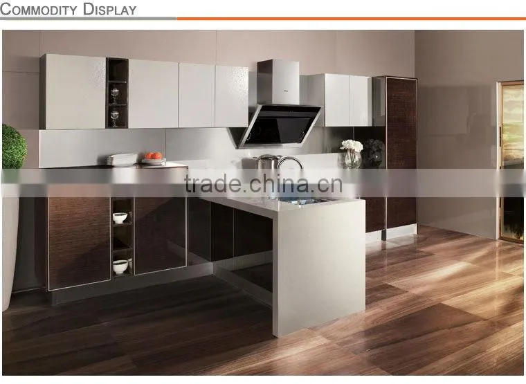 White color modern kitchen cabinet with PVC film finish board(CDY-MK030)